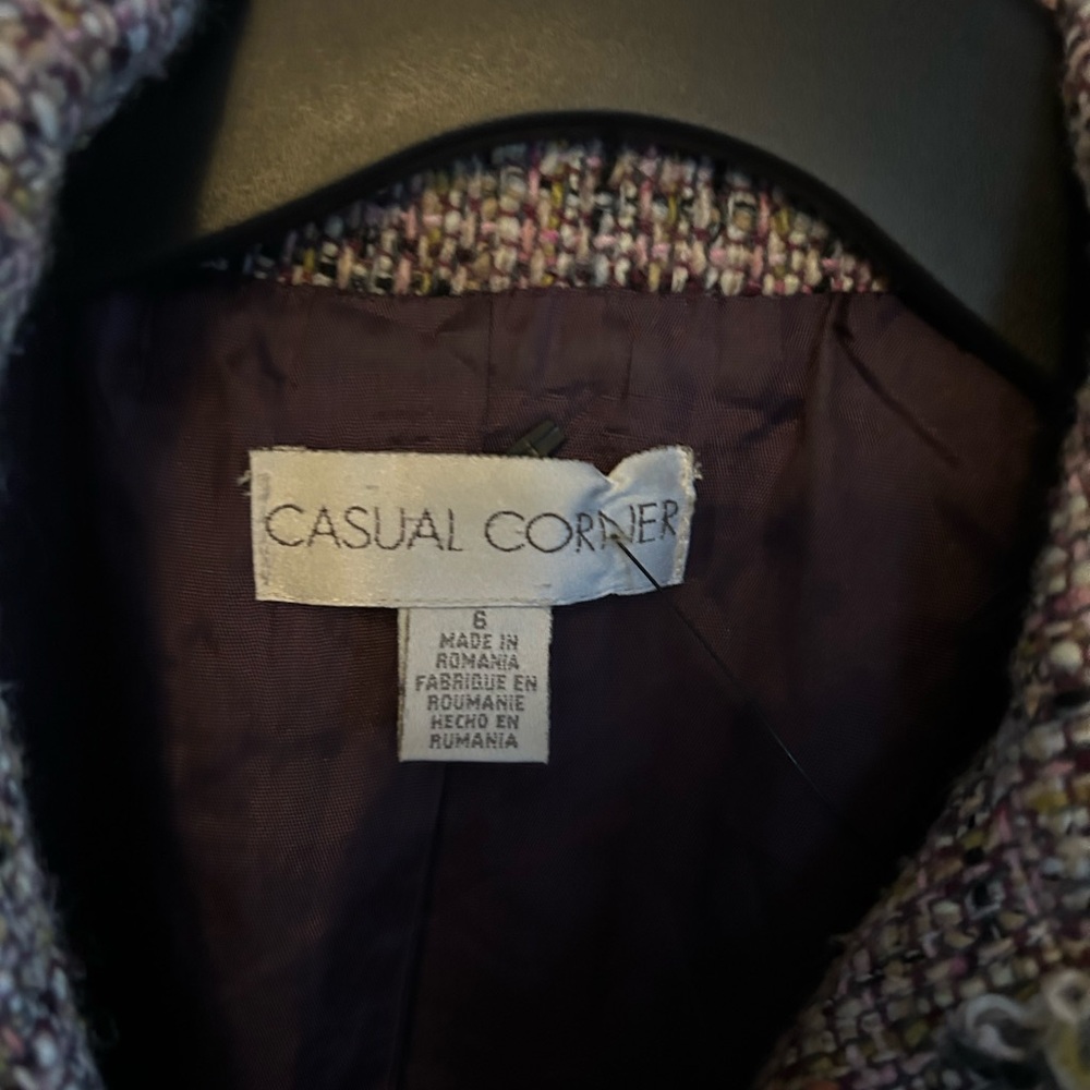 Vintage Casual Corner Plum/Pink Tweed Blazer - Picture 2 of 12